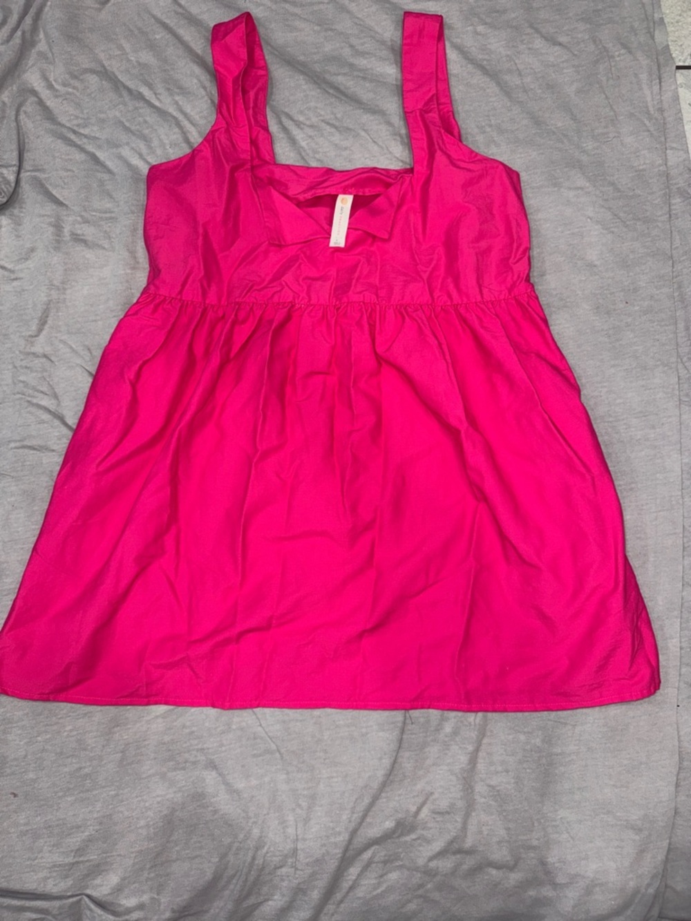 Girls Bright Pink Sleeveless Empire-Tier Casual Dress